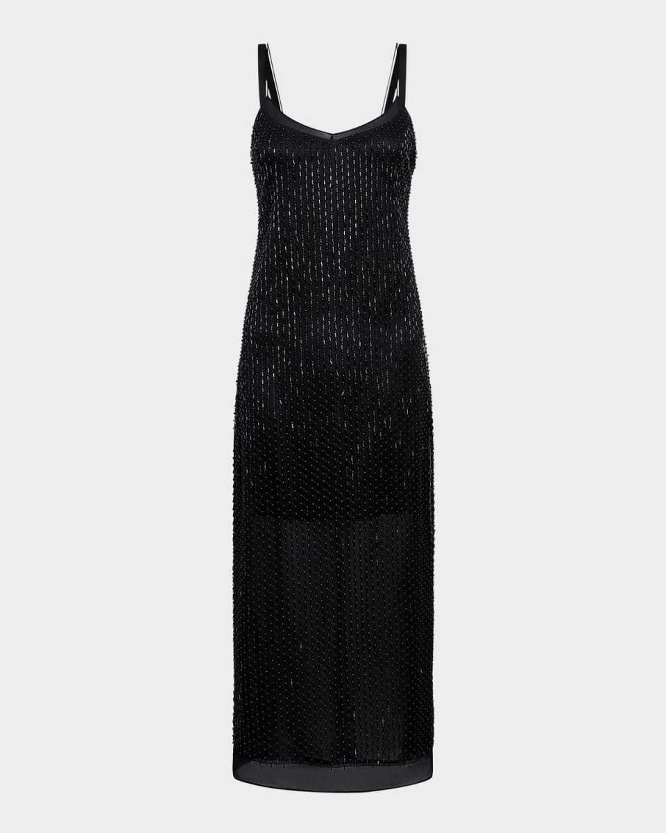 Sleeveless Beaded Midi Slip Dress